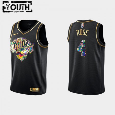 Maillot Basket New York Knicks Derrick Rose 4 Nike 2021-22 Noir Golden Edition 75th Anniversary Diamond Swingman - Enfant